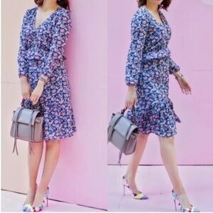 J. Crew Long Sleeve Ruffle Midi Dress